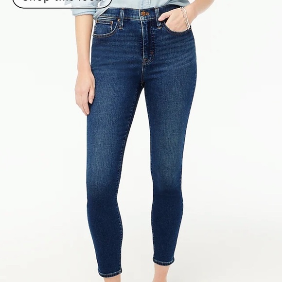 J Crew Jeans 9 High Rise Toothpick Denim Raw Hem Size 31 - Picture 15 of 16